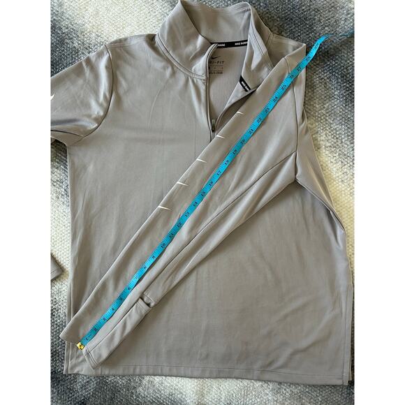 Nike Gray Fitted Ribbed Polo Sweatshirt - Picture 11 of 11